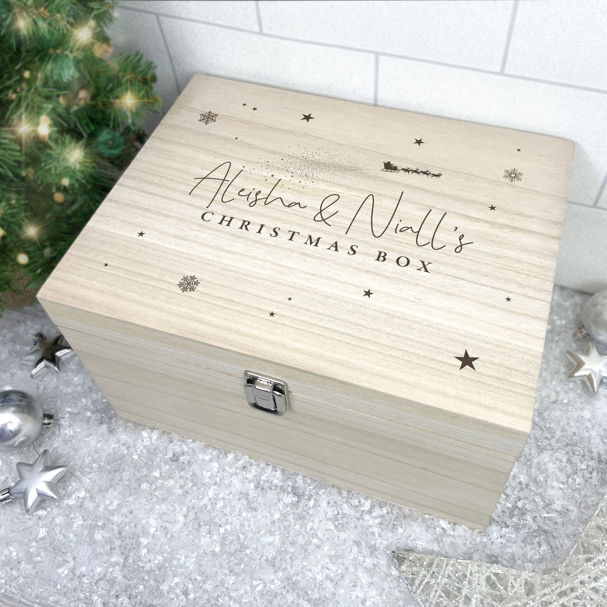 Personalised Couples Christmas Eve Box 5 Sizes 16cm 20cm 26cm The Lovely Keepsake Company