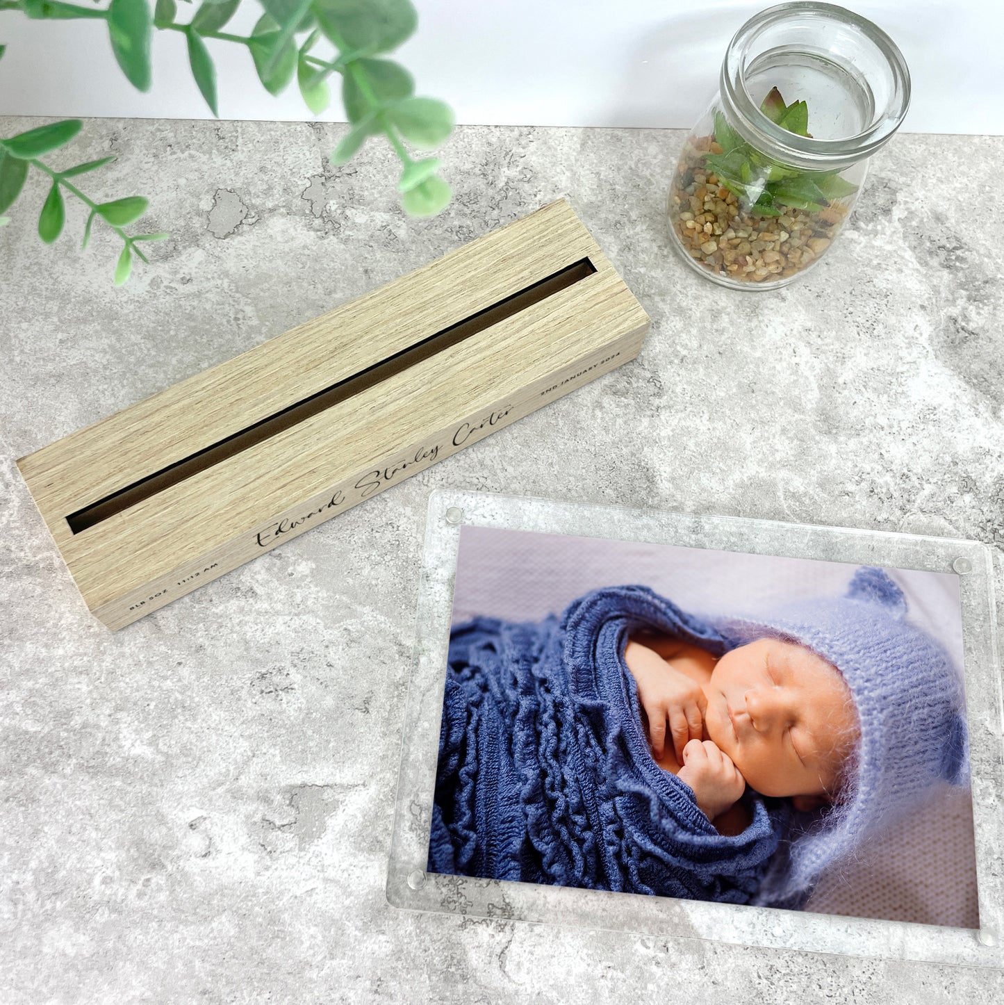 Personalised Baby Wooden Base 6x4" Photo Frame