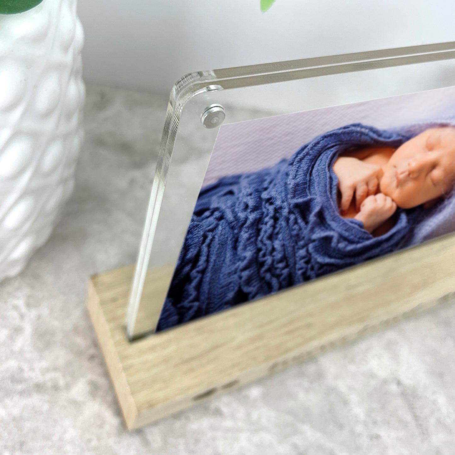 Personalised Baby Wooden Base 6x4" Photo Frame