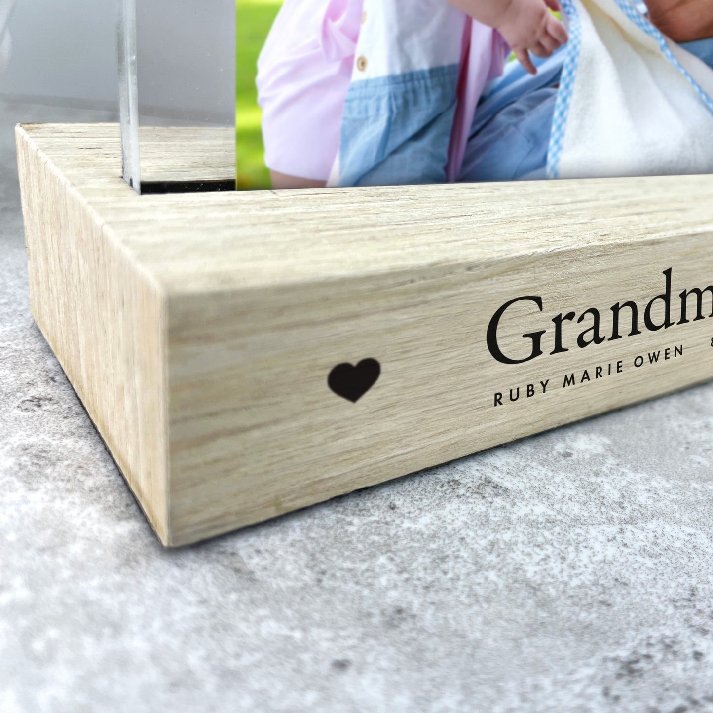 Personalised First Cuddle Wooden Base 6x4" Photo Frame