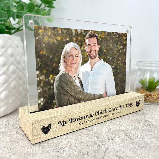 Personalised My Favourite Child Gave Me This Wooden Base 6x4" Photo Frame