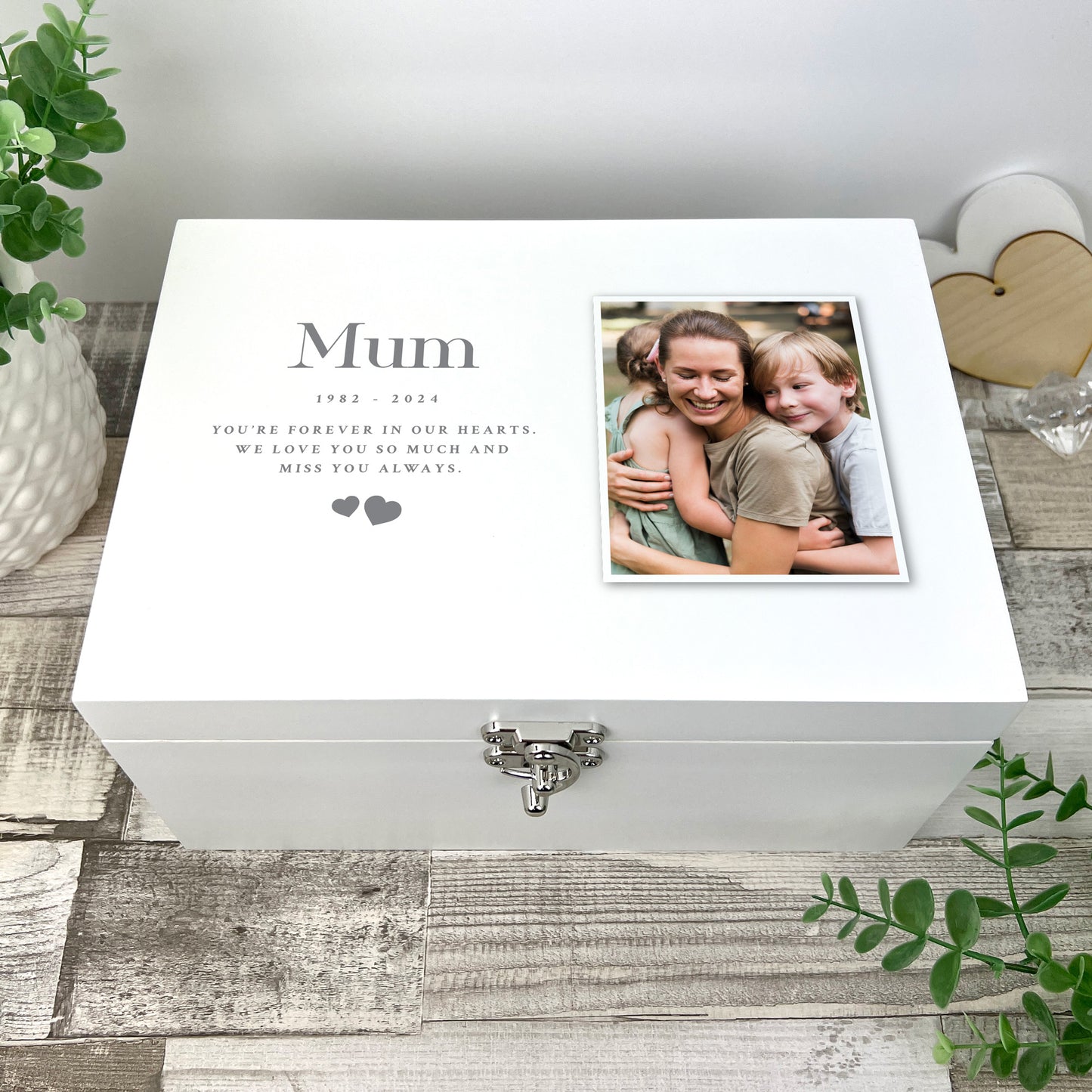 Personalised Memorial Photo Keepsake Box - 3 Sizes (22cm | 27cm | 30cm)