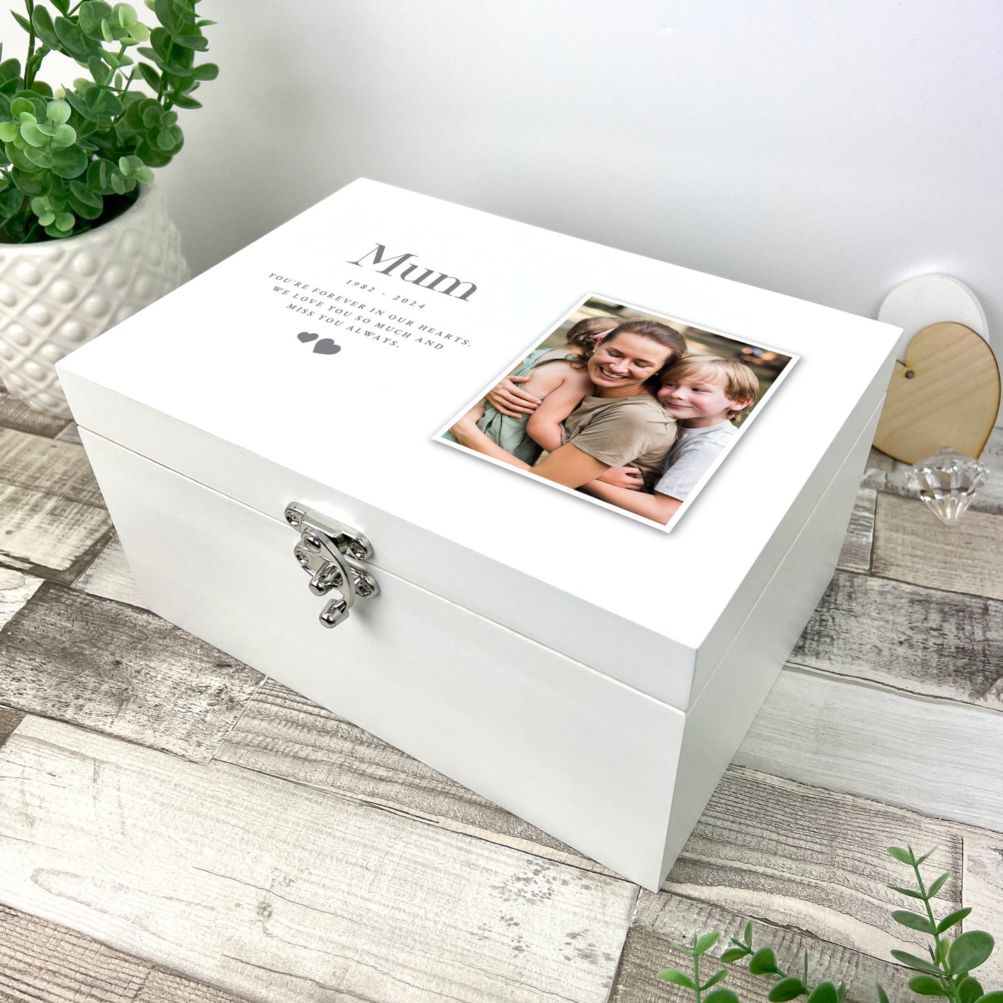 Personalised Memorial Photo Keepsake Box - 3 Sizes (22cm | 27cm | 30cm)