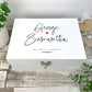 Personalised Couples Names White Wooden Keepsake Memory Box - 3 Sizes (22cm | 27cm | 30cm)