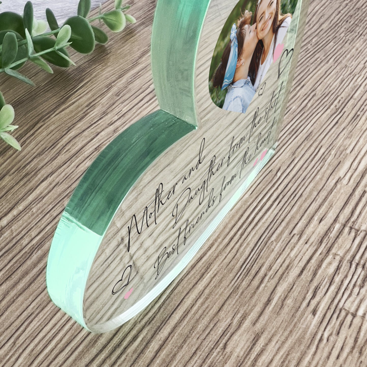 Personalised Mother & Daughter/Son Best Friends Photo Acrylic Freestanding Heart