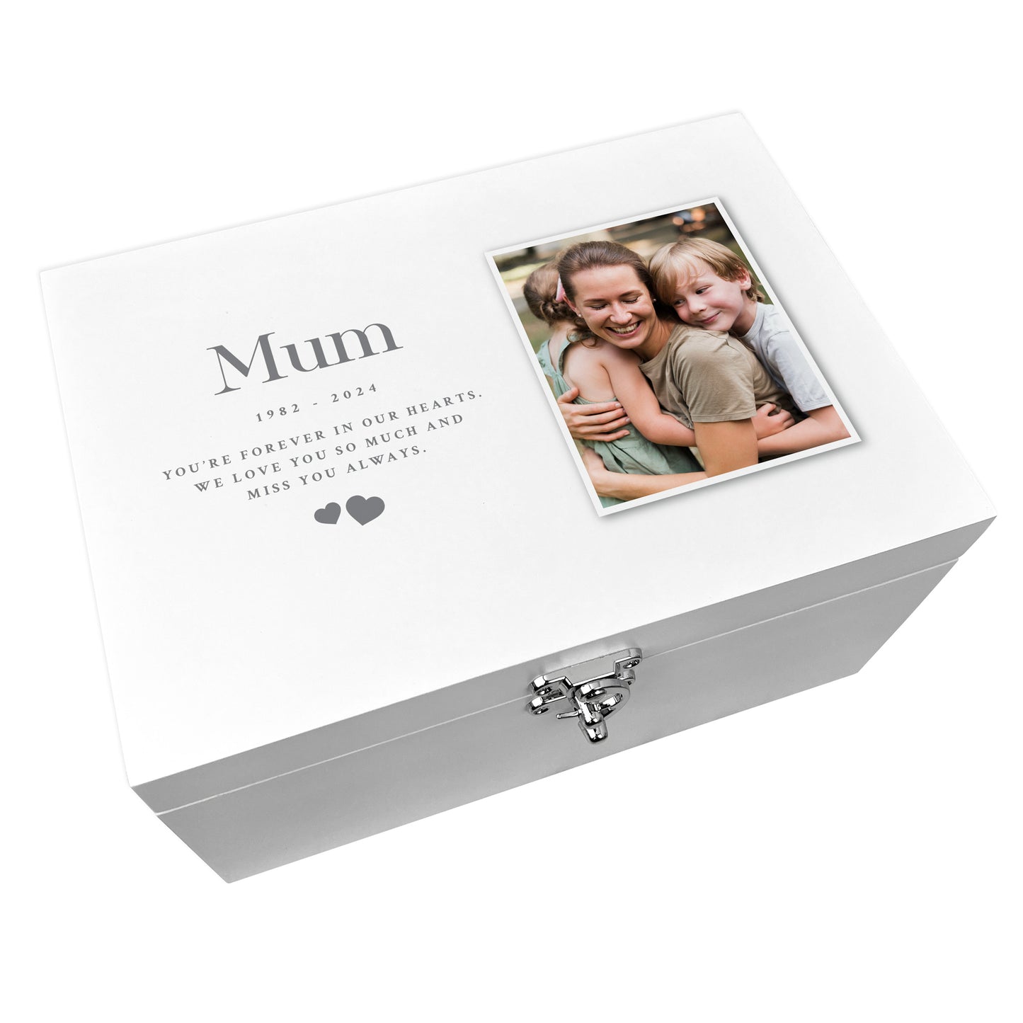 Personalised Memorial Photo Keepsake Box - 3 Sizes (22cm | 27cm | 30cm)