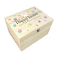 Personalised Pastel Easter Eggs Wooden Hamper Box - 5 Sizes (16cm | 20cm | 26cm | 30cm | 36cm)