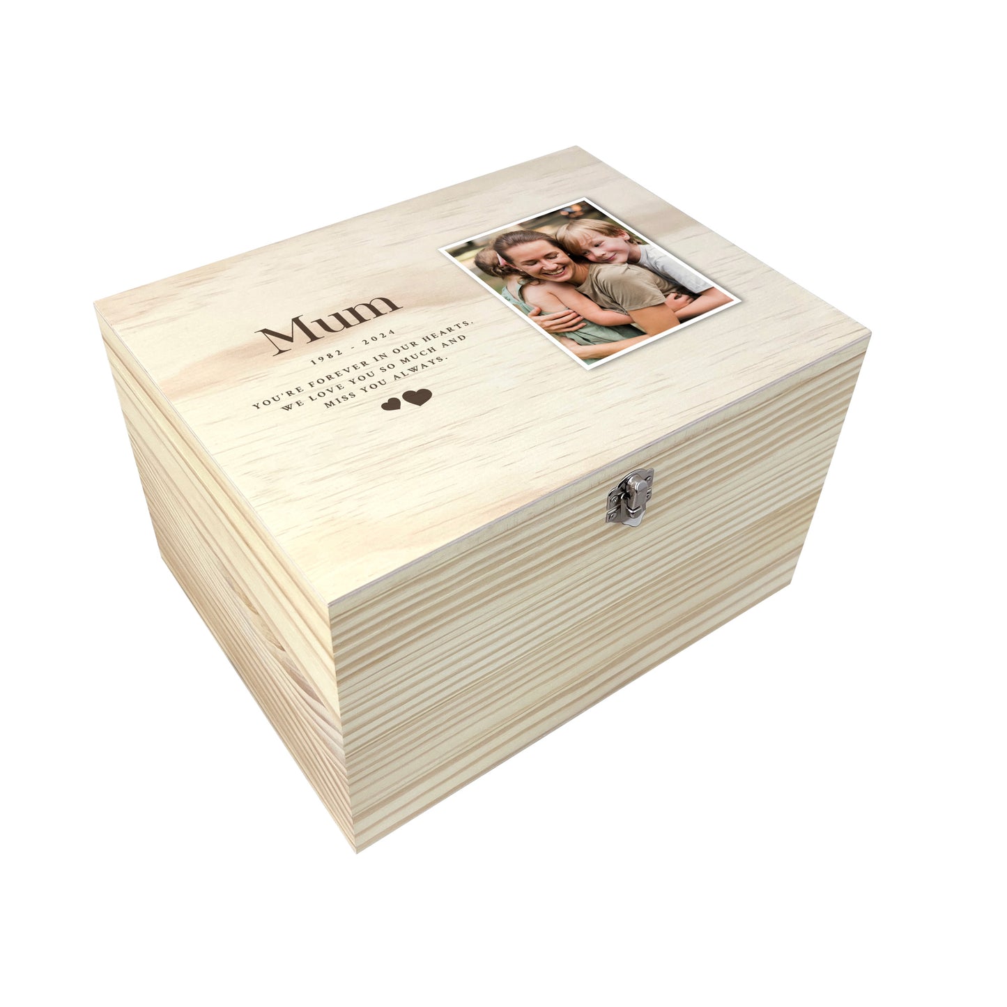 Personalised Memorial Photo Keepsake Box - 5 Sizes (16cm | 20cm | 26cm | 30cm | 36cm)