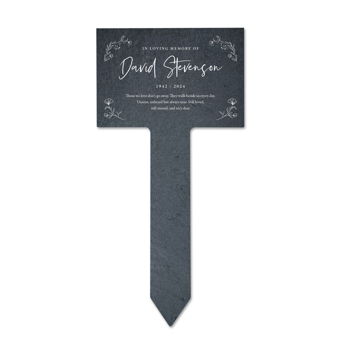 Personalised Large Wreath Memorial Slate Plant Marker