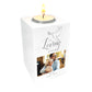 Personalised In Loving Memory Dove Photo Memorial White Tea Light Holder