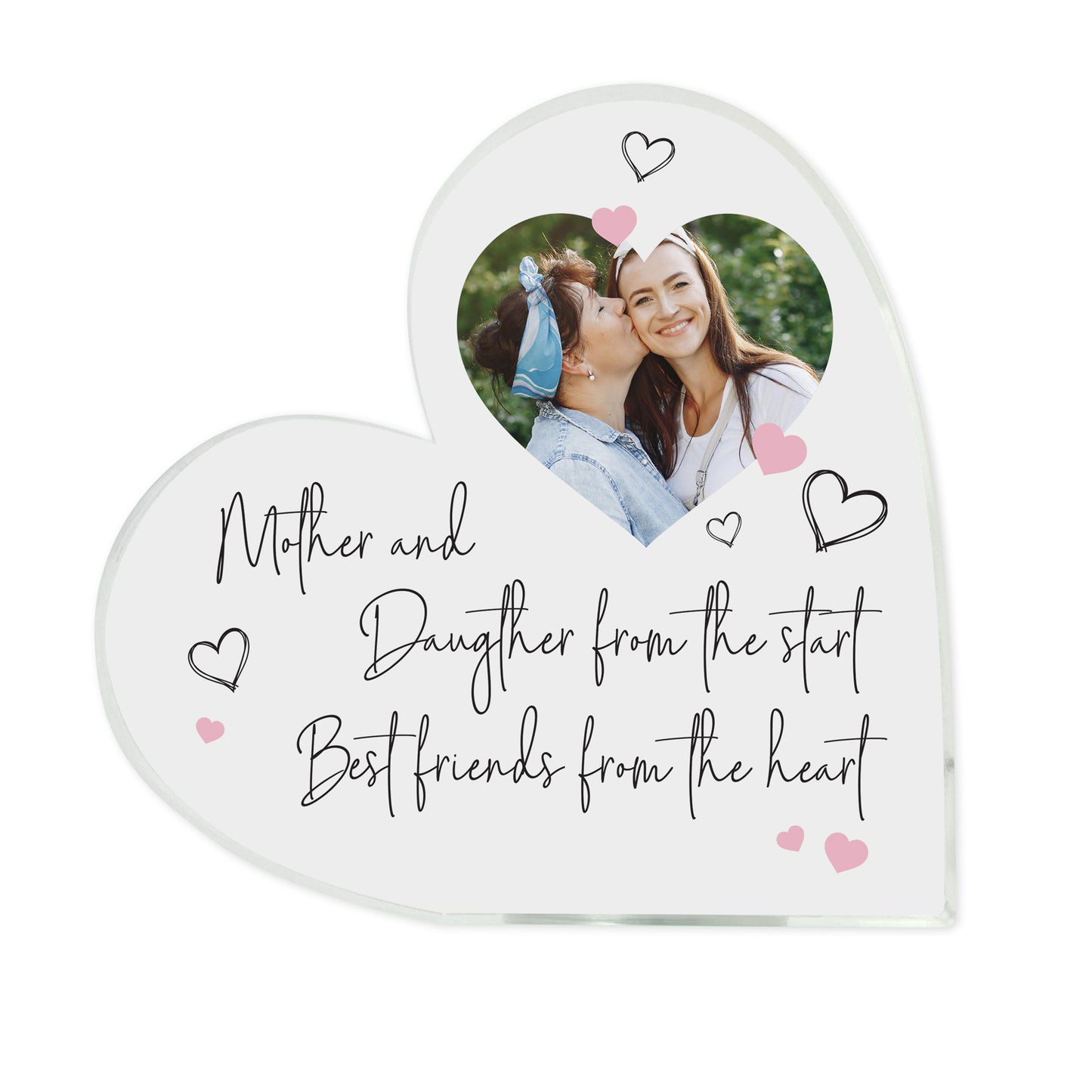 Personalised Mother & Daughter/Son Best Friends Photo Acrylic Freestanding Heart