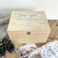 Personalised Blue Garland New Baby Keepsake Box - 5 Sizes (16cm | 20cm | 26cm | 30cm | 36cm)