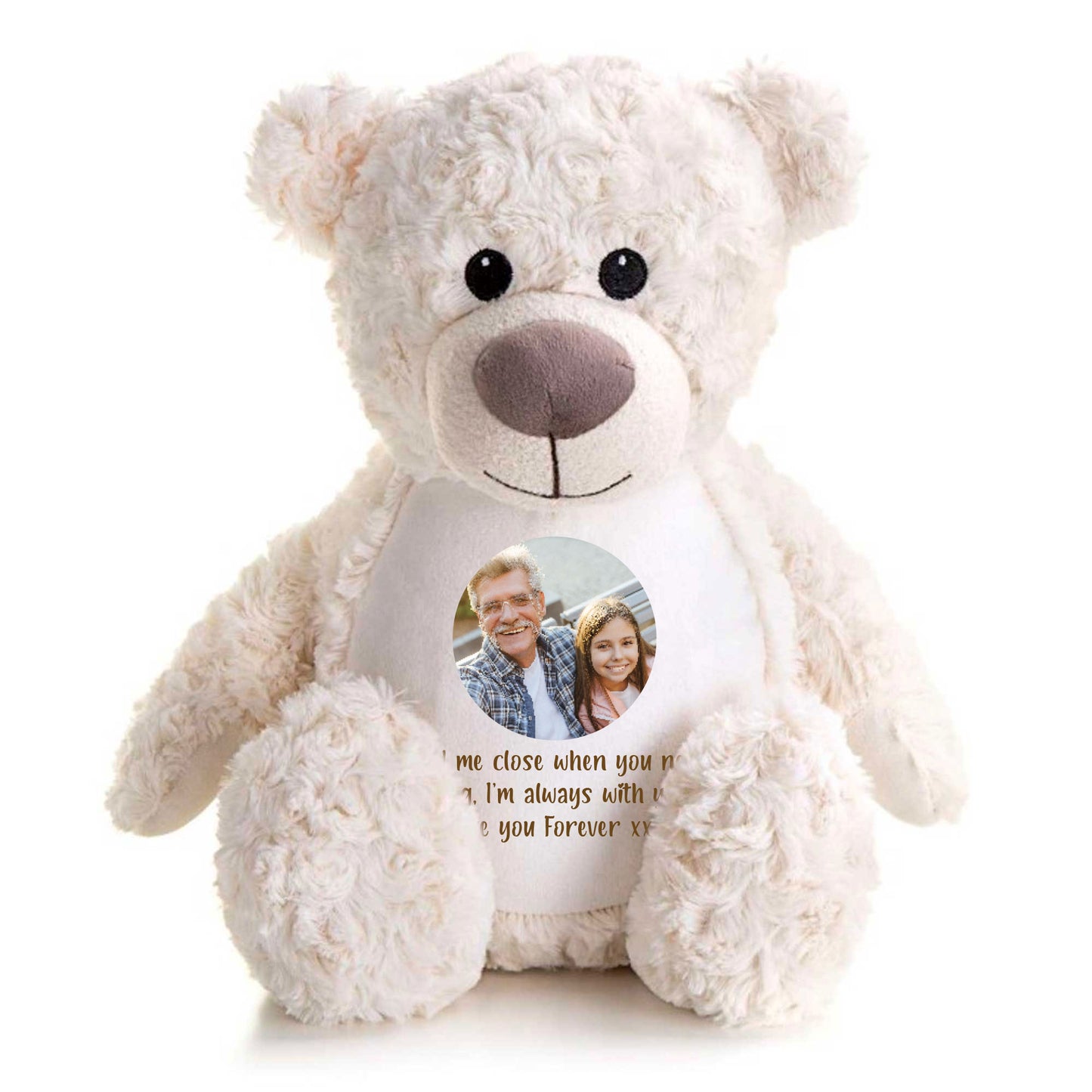 Personalised Photo Ashes Keepsake Memory Bear - Cream