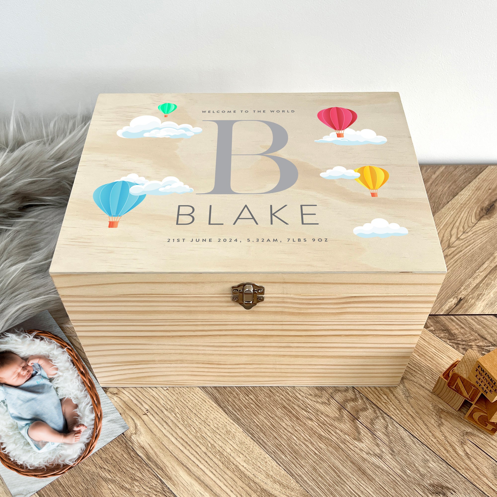 Personalised Gifts, outlet Personalised Teddy & Balloons White Wooden Keepsake Box , Unique Gifts