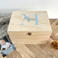 Personalised Initial New Baby Keepsake Box Various Colours - 5 Sizes (16cm | 20cm | 26cm | 30cm | 36cm)