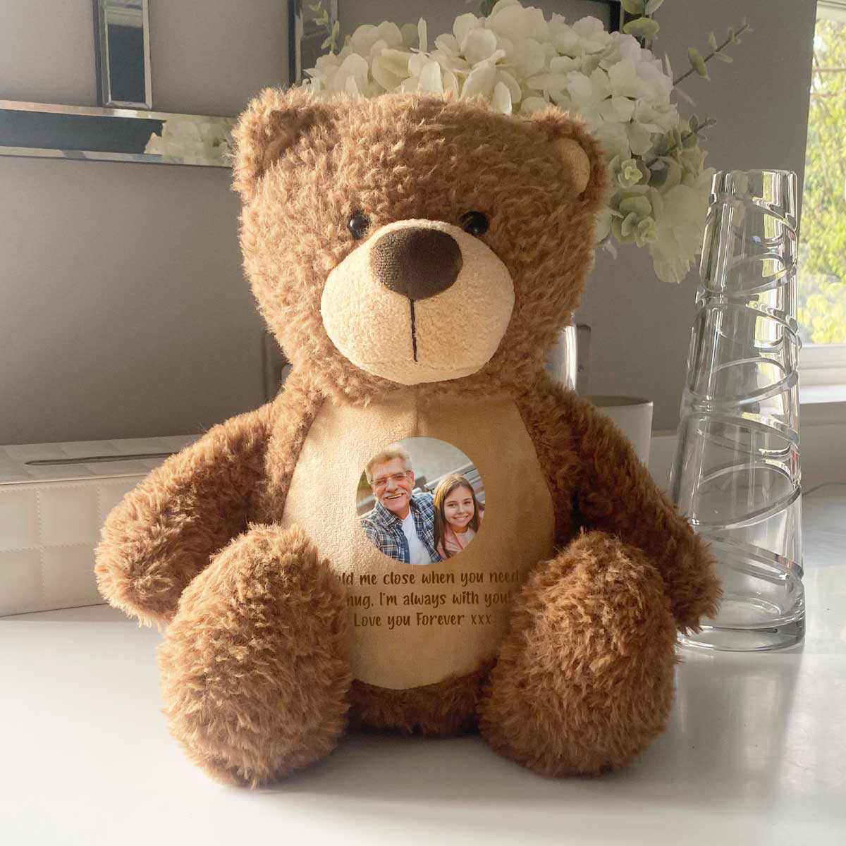 Personalised Photo Record-A-Voice Keepsake Memory Bear - Brown