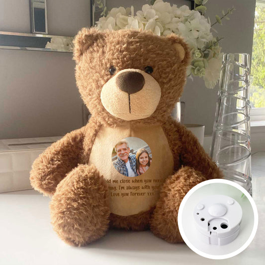 Personalised Photo Record-A-Voice Keepsake Memory Bear - Brown