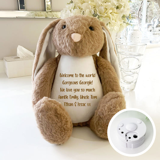 Personalised Record-A-Voice Keepsake Memory Bunny - Brown