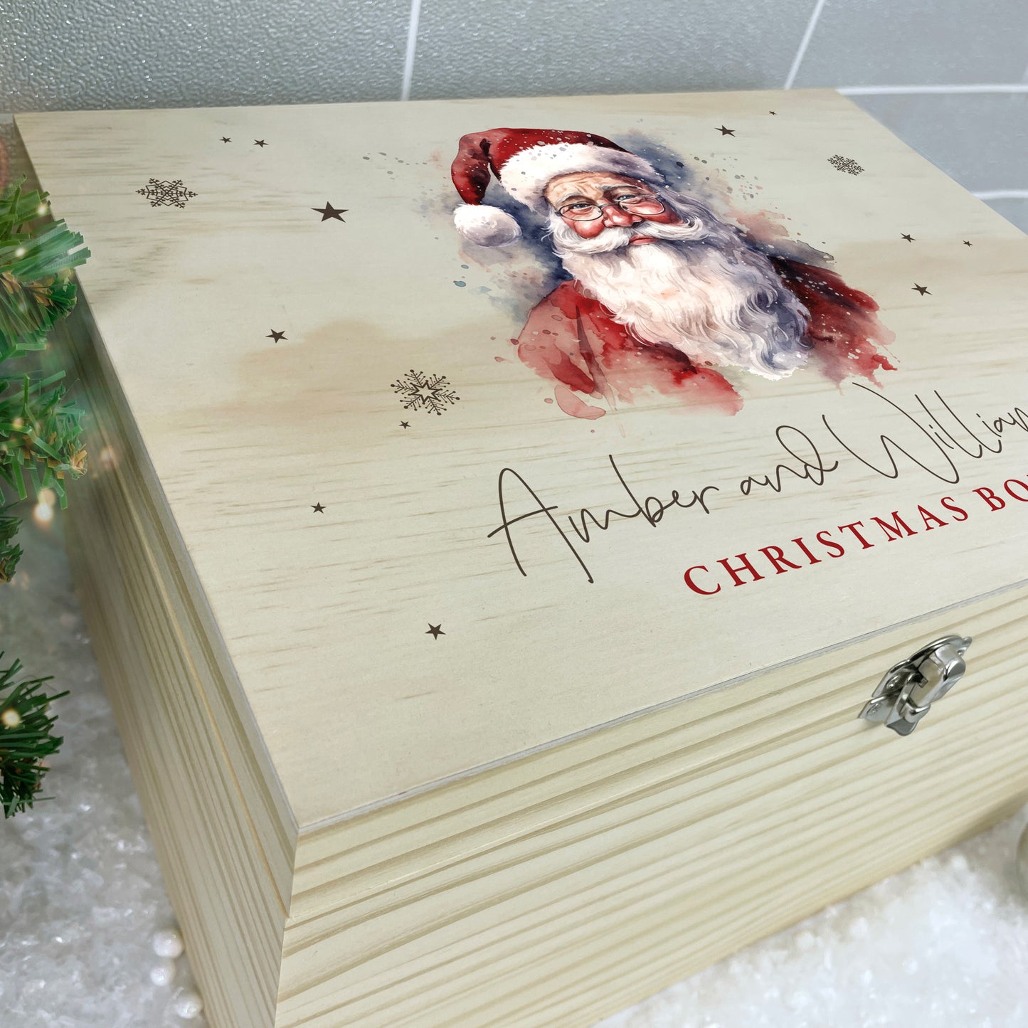 Personalised Traditional Santa Christmas Eve Box - 5 Sizes (16cm | 20cm | 26cm | 30cm | 36cm)