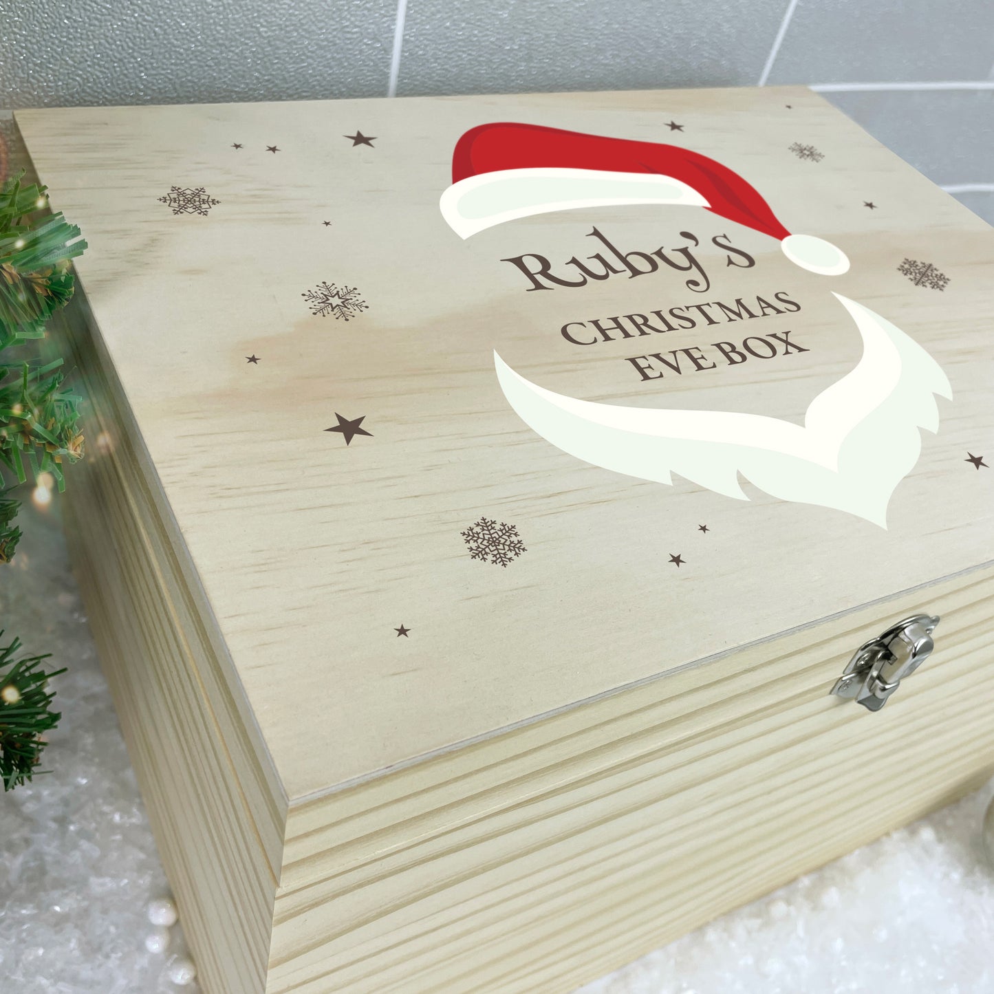 Personalised Santa Face Christmas Eve Box - 5 Sizes (16cm | 20cm | 26cm | 30cm | 36cm)