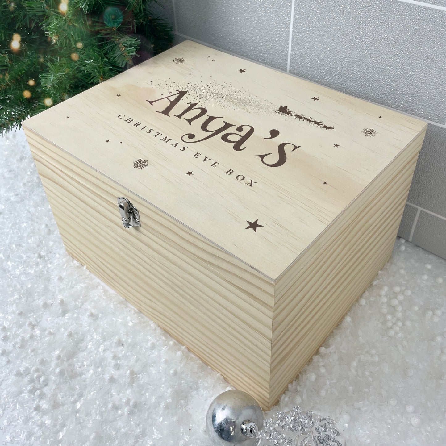 Personalised Santa Sleigh Christmas Eve Box - 5 Sizes (16cm | 20cm | 26cm | 30cm | 36cm)