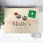 Personalised Santa Hat Paws Pet Christmas Eve Box - 5 Sizes (16cm | 20cm | 26cm | 30cm | 36cm)