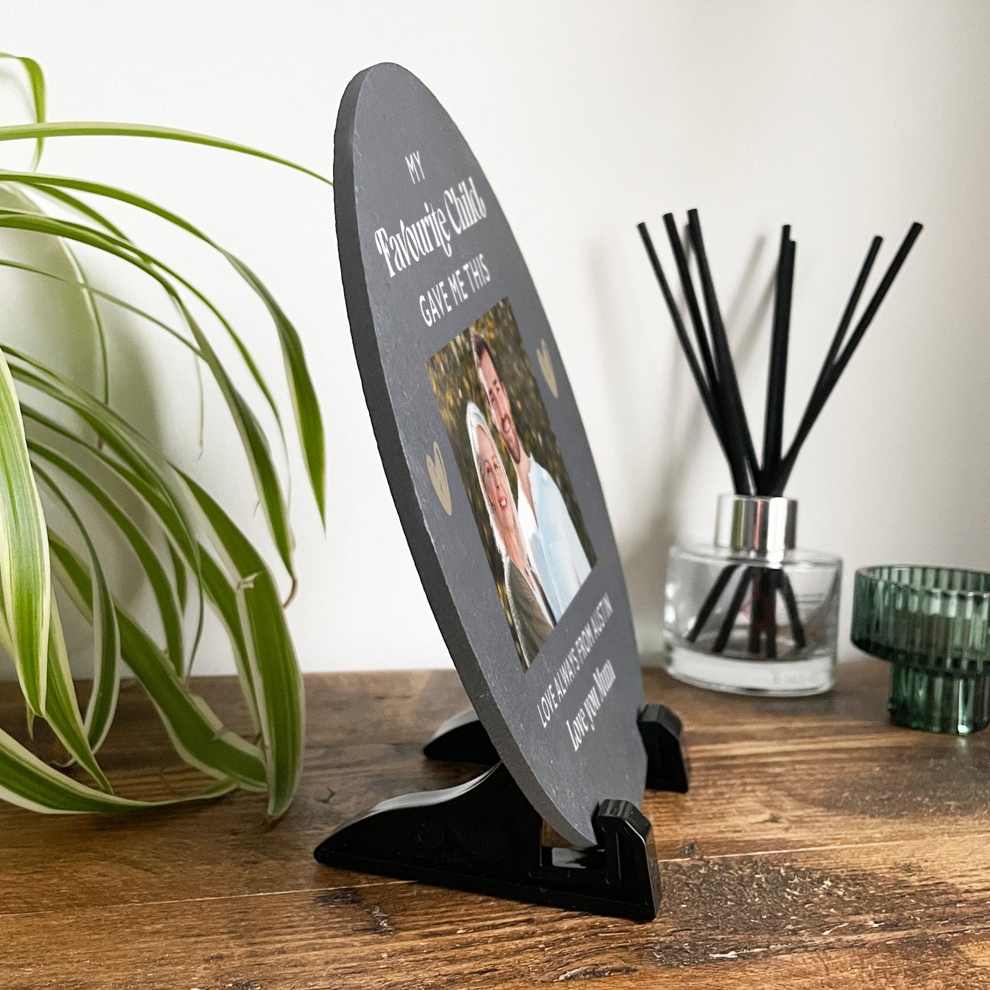 Personalised My Favourite Child Gave Me This Circular Photo Slate With Stand 20cm