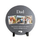 Personalised Circular Memorial Photo Slate With Stand 20cm