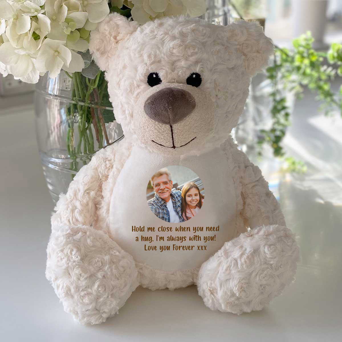 Personalised Photo Ashes Keepsake Memory Bear - Cream