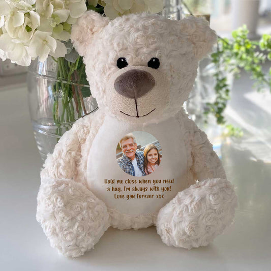 Personalised Photo Record-A-Voice Keepsake Memory Bear - Cream