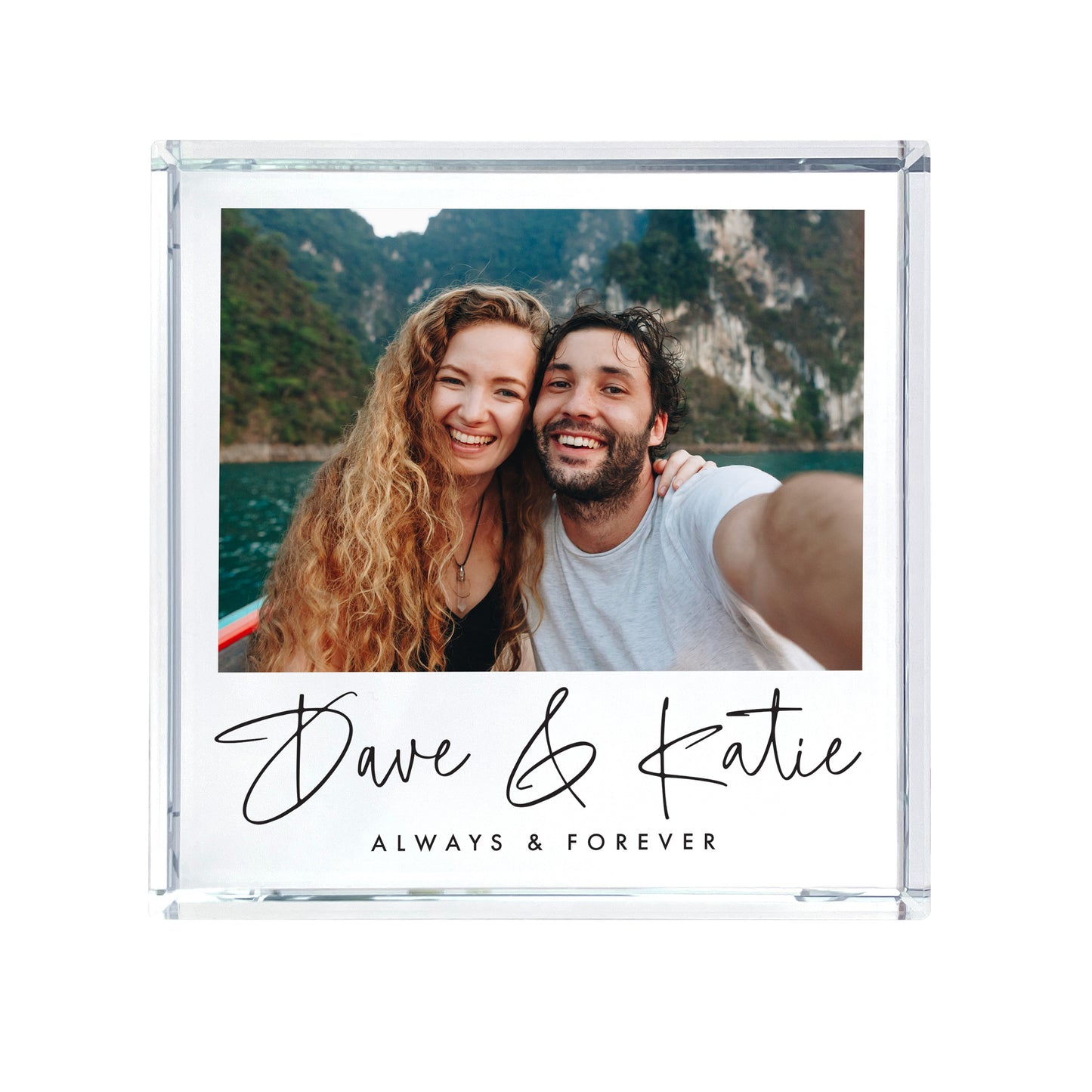 Personalised Couples Photo Crystal Token