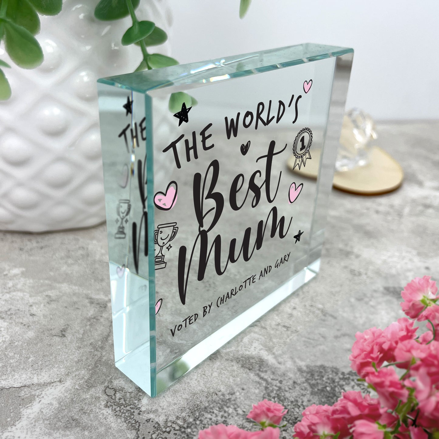 Personalised The World's Best Mum Crystal Token