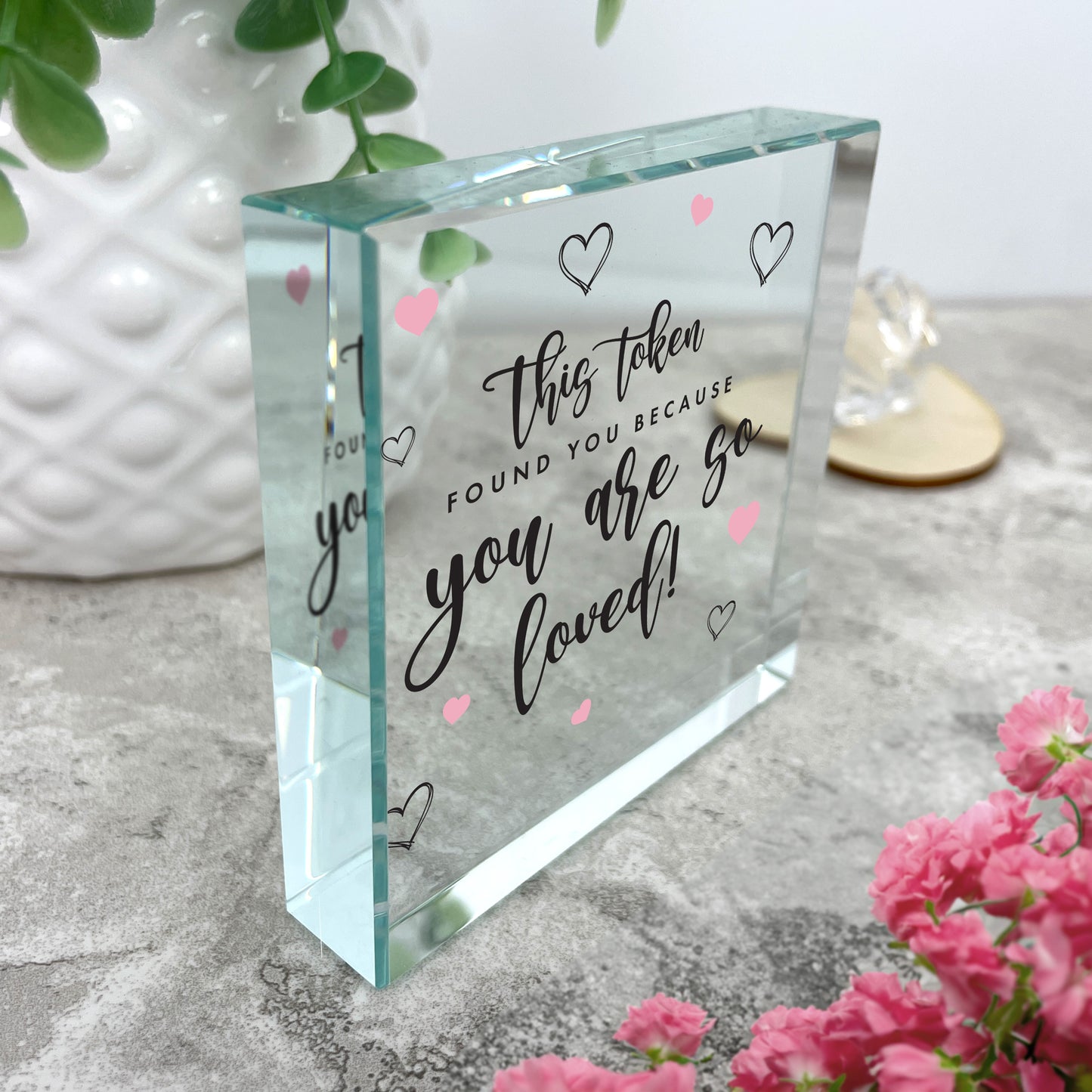 Personalised You Are So Loved Crystal Token