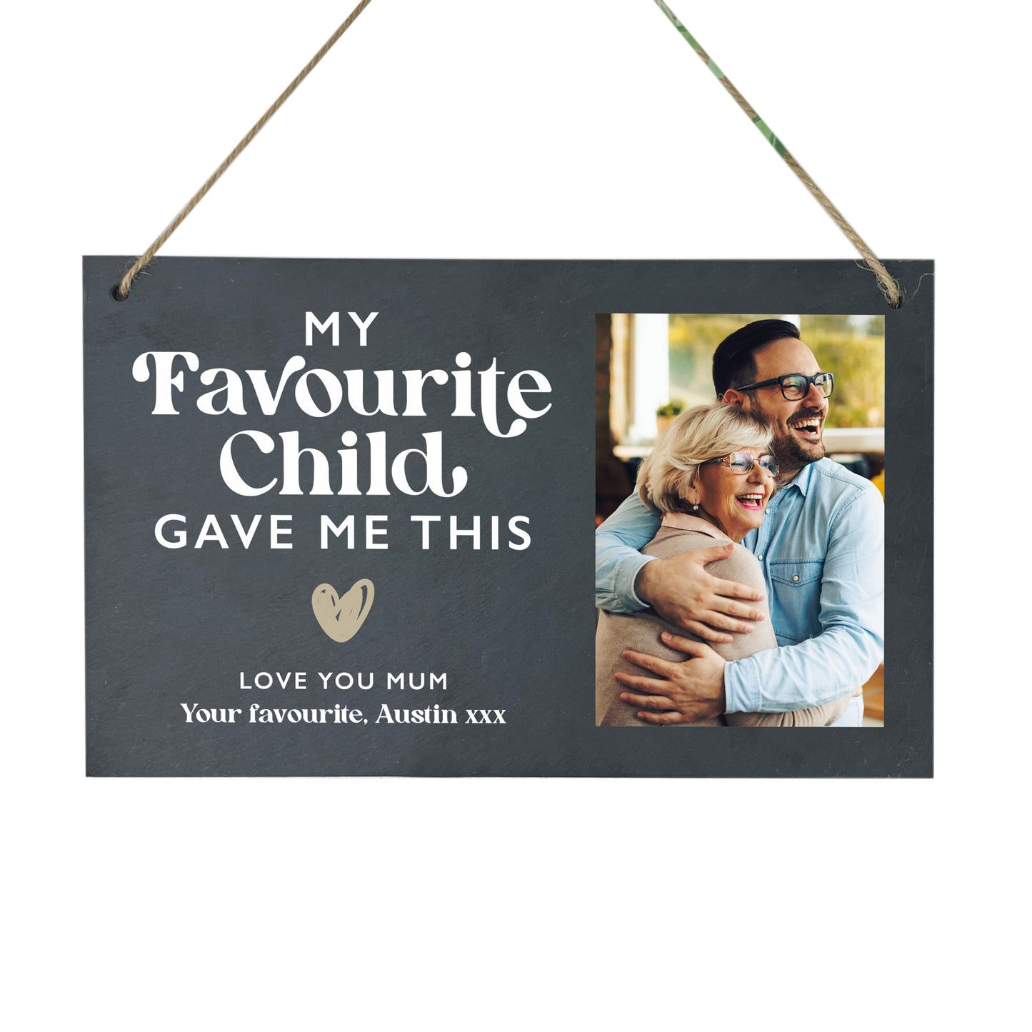 Personalised My Favourite Child Gave Me This Photo Slate Hanging Plaque 25 x 15cm