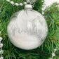 Personalised White Feather Filled Feathers Appear Glass Memorial Bauble