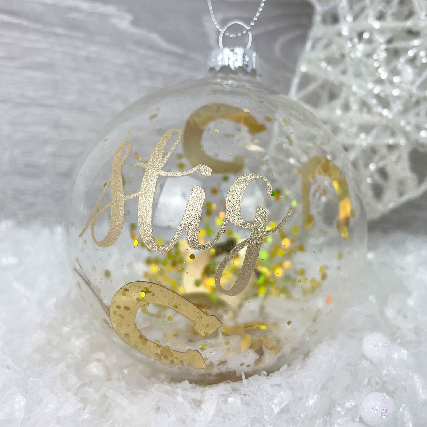 Personalised Gold Horse Shoe Pet Bauble