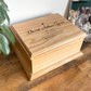 Personalised Heart Deluxe Solid Oak Adult Cremation Urn For Ashes