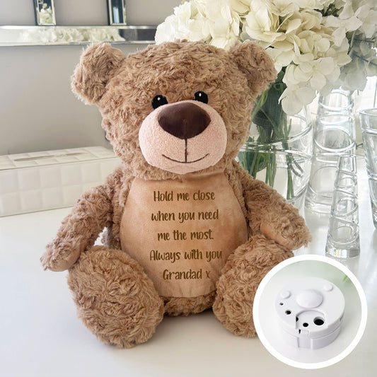 Personalised Record-A-Voice Teddy Bear - Light Brown