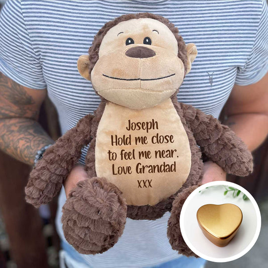 Personalised Ashes Keepsake Memory Monkey