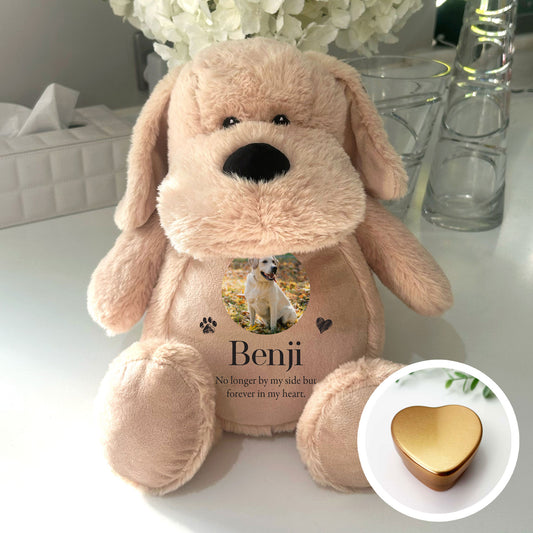 Personalised Photo Paw Prints Heart Ashes Keepsake Memory Dog