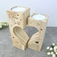 Personalised Solid Wooden Memorial Heart Tea Light Holders