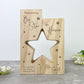 Personalised Solid Wooden Angel Baby Memorial Star Tea Light Holders