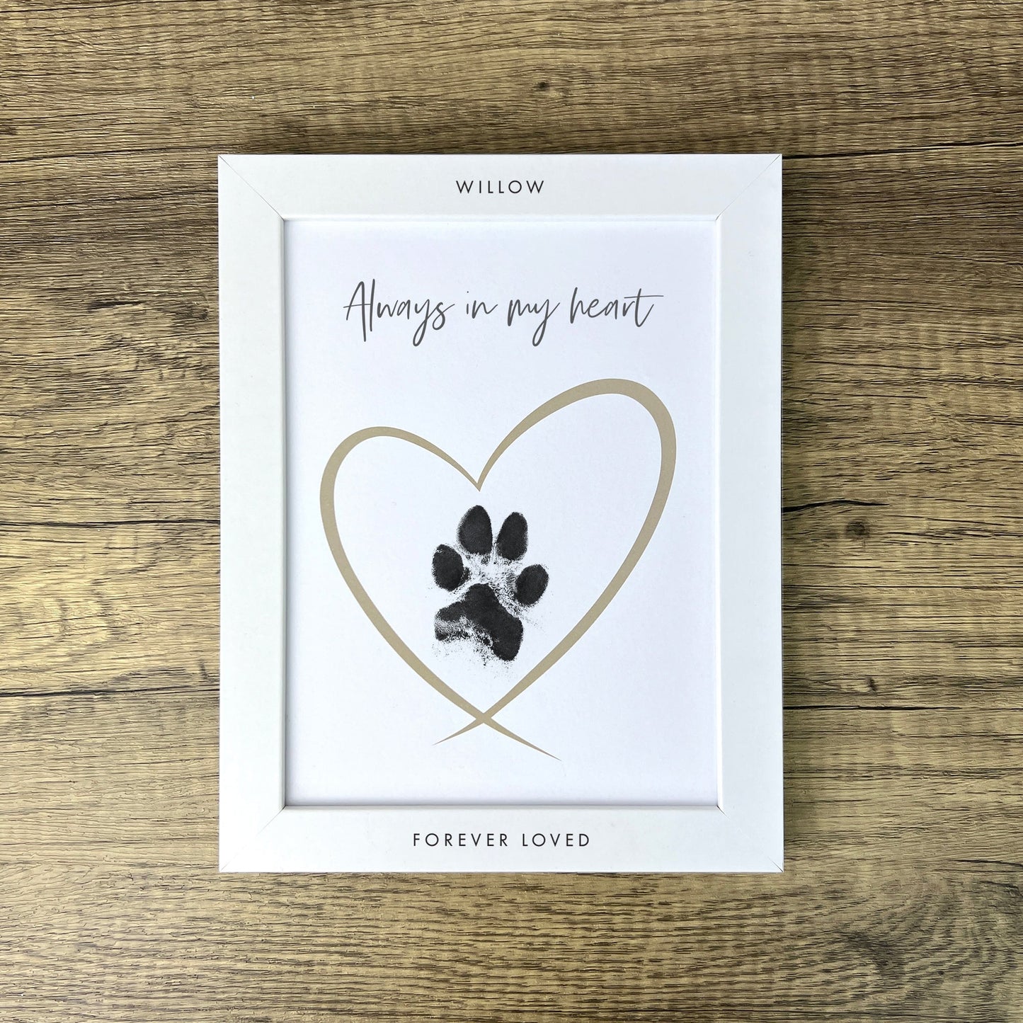 Personalised Framed Pet Paw Print Keepsake With Ink Kit