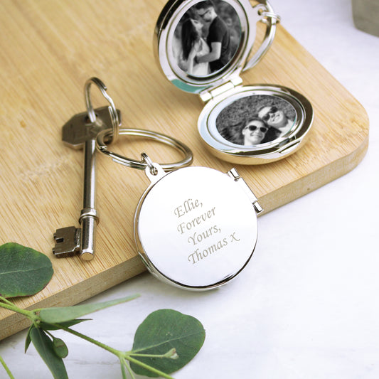 Personalised Round Photo Keyring - Any Message/Occasion
