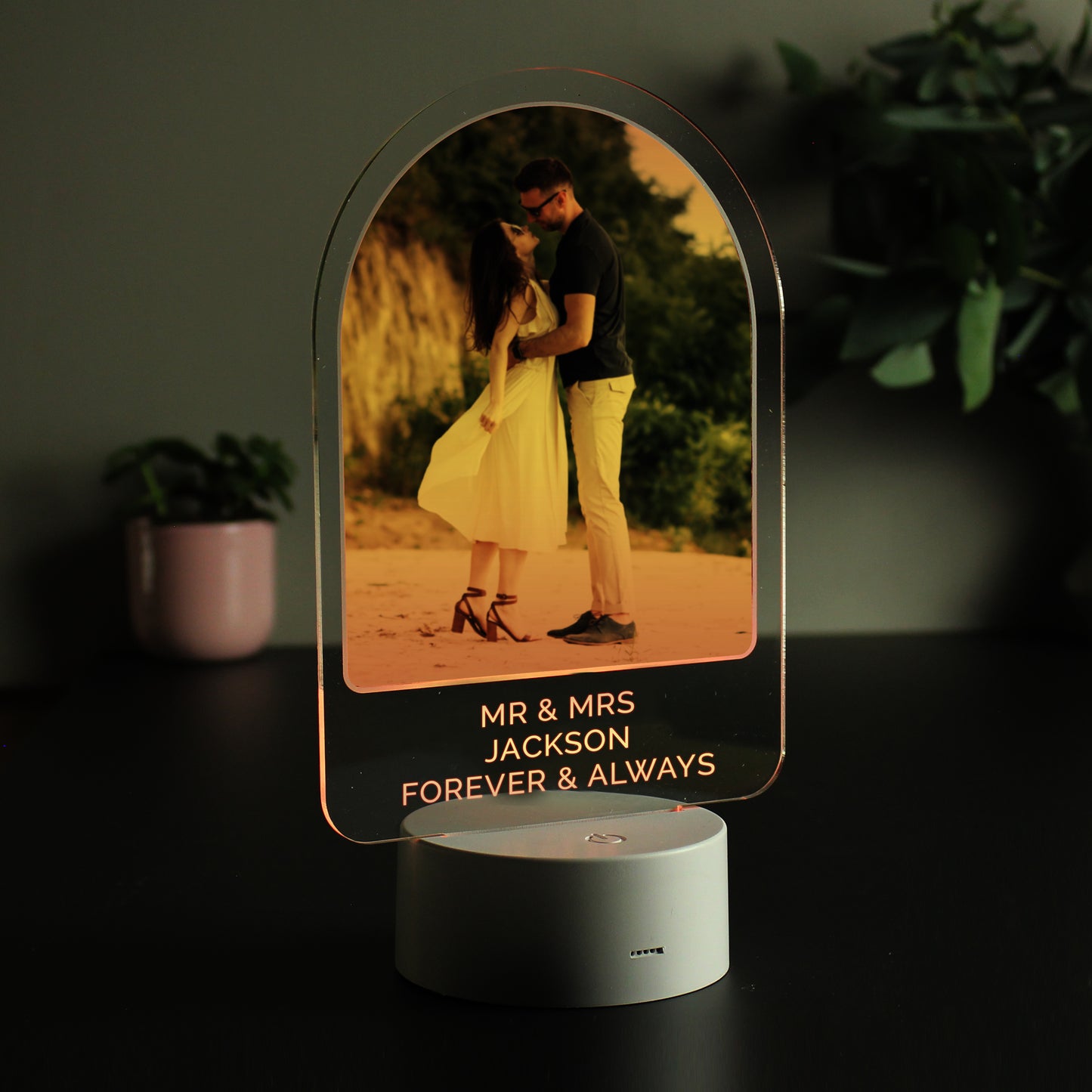 Personalised Free Text & Photo Upload Acrylic LED Colour Changing Light