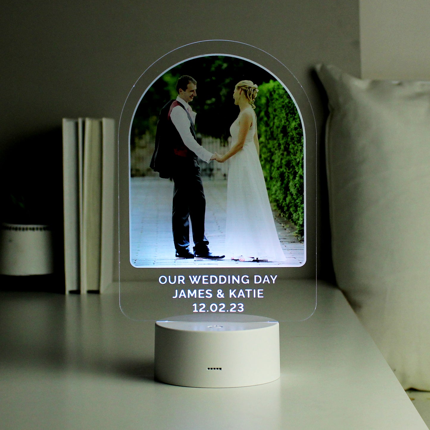 Personalised Free Text & Photo Upload Acrylic LED Colour Changing Light