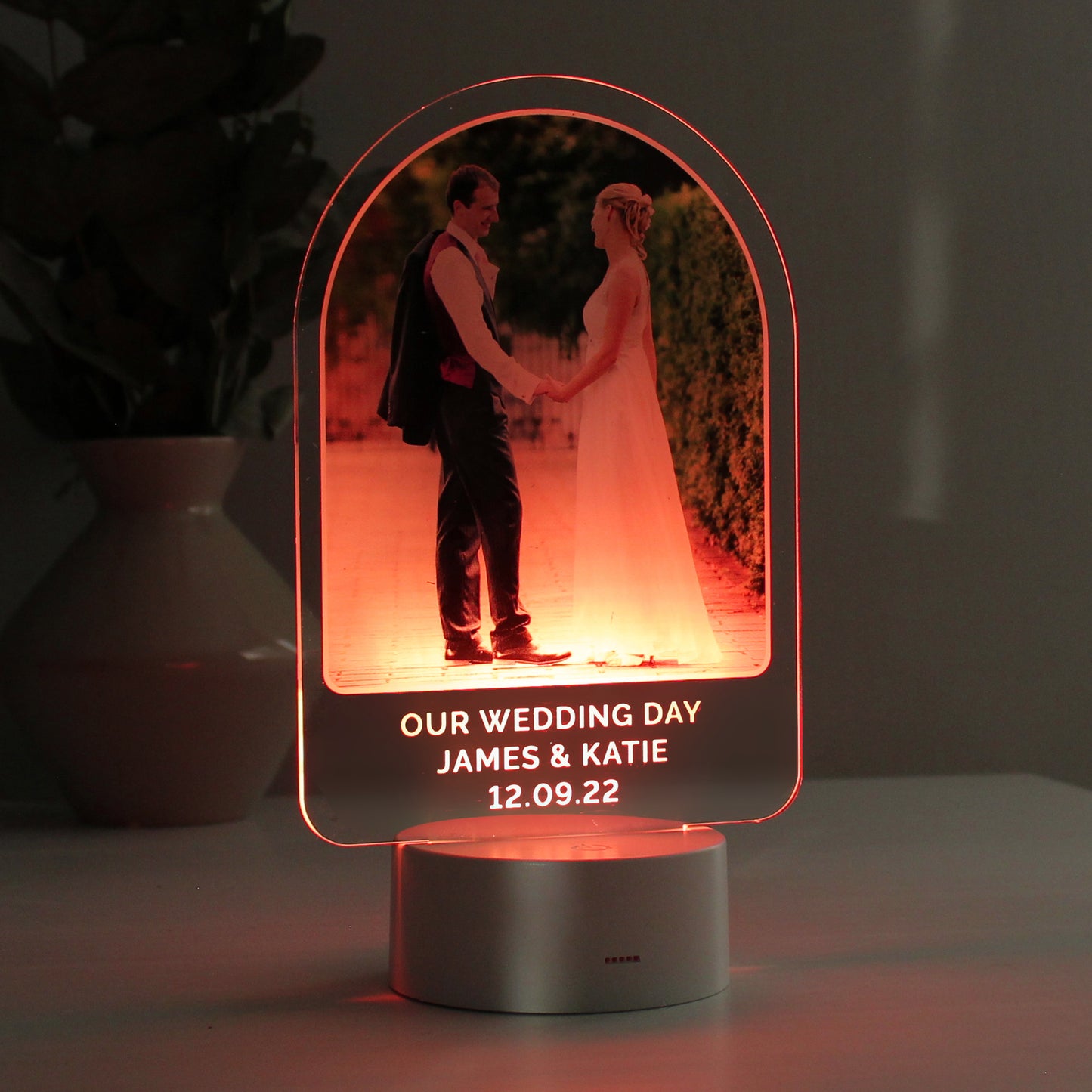 Personalised Free Text & Photo Upload Acrylic LED Colour Changing Light