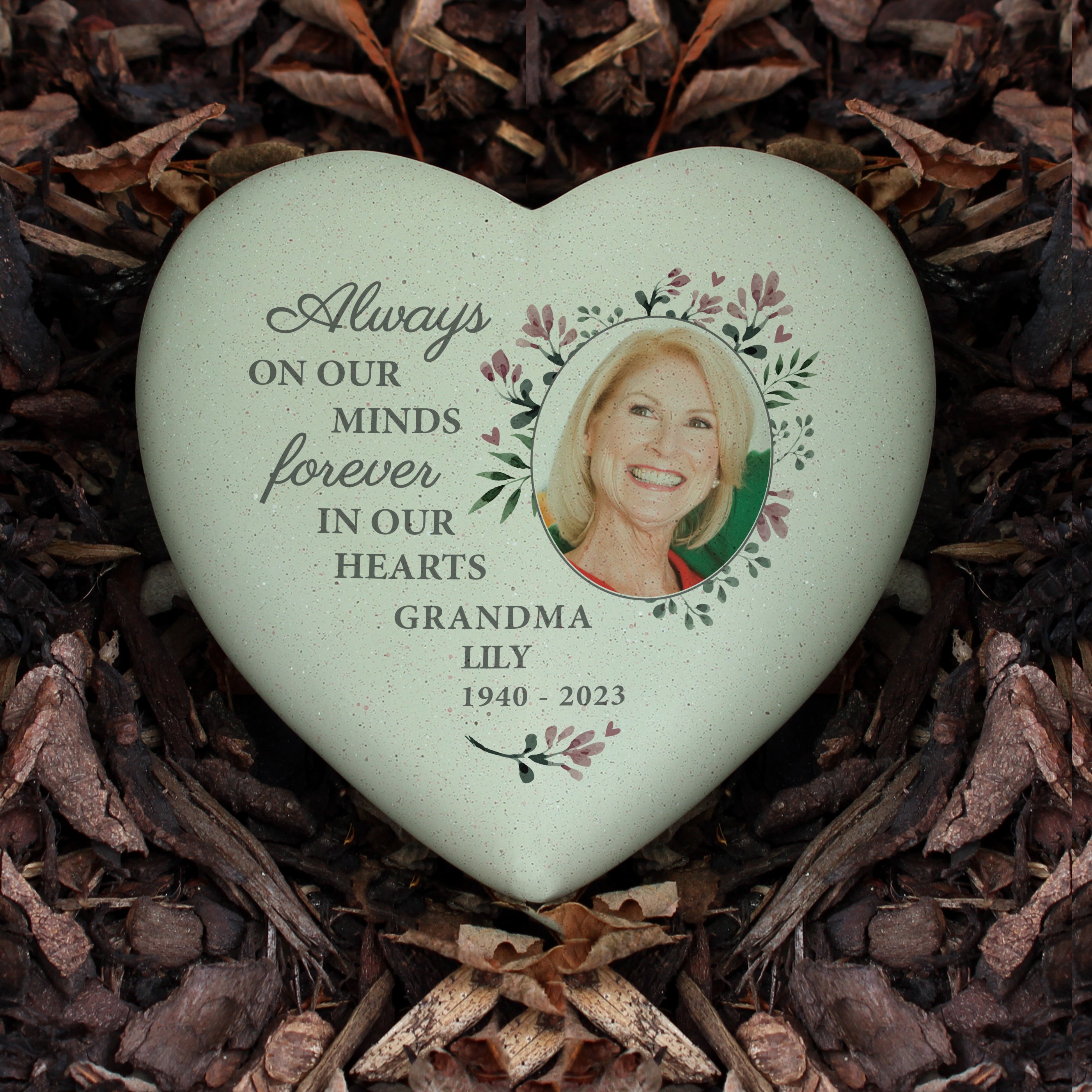 Resin heart store with memorial fetus baby inside with name or date