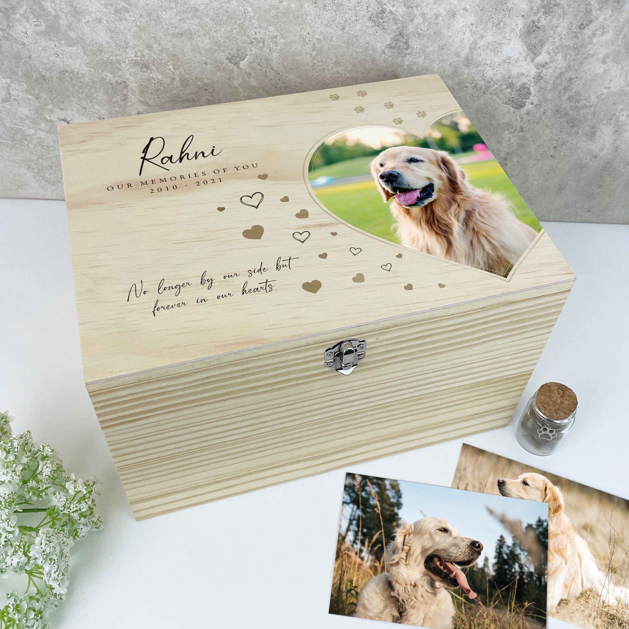 Customized pet 2024 memorial keepsake box