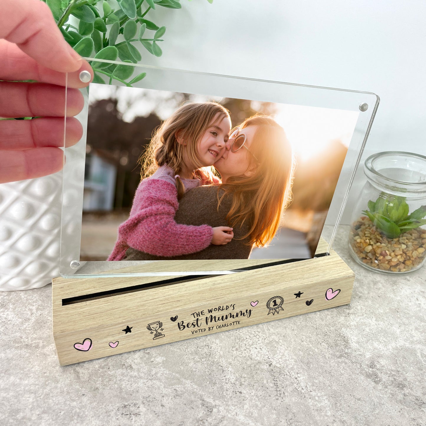 Personalised The World's Best Mum Wooden Base 6x4" Photo Frame